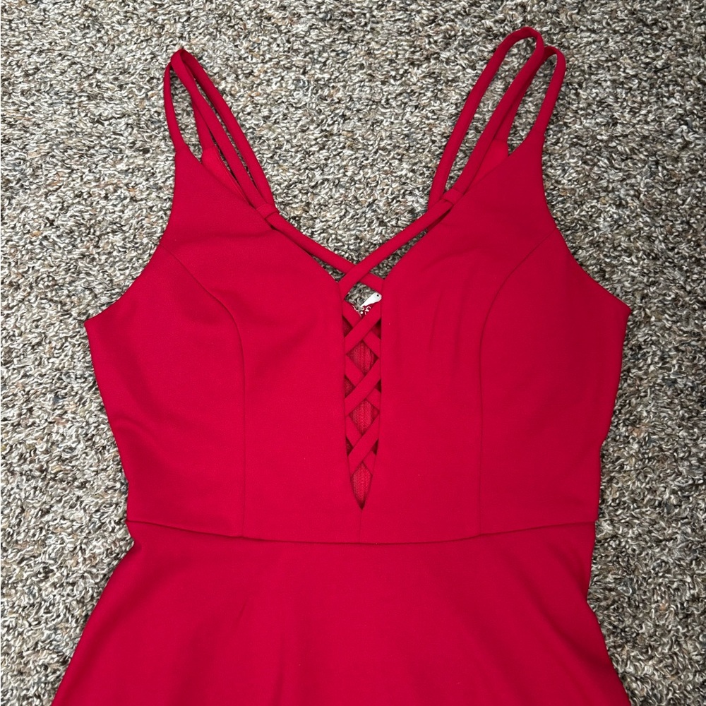 Red speechless dress